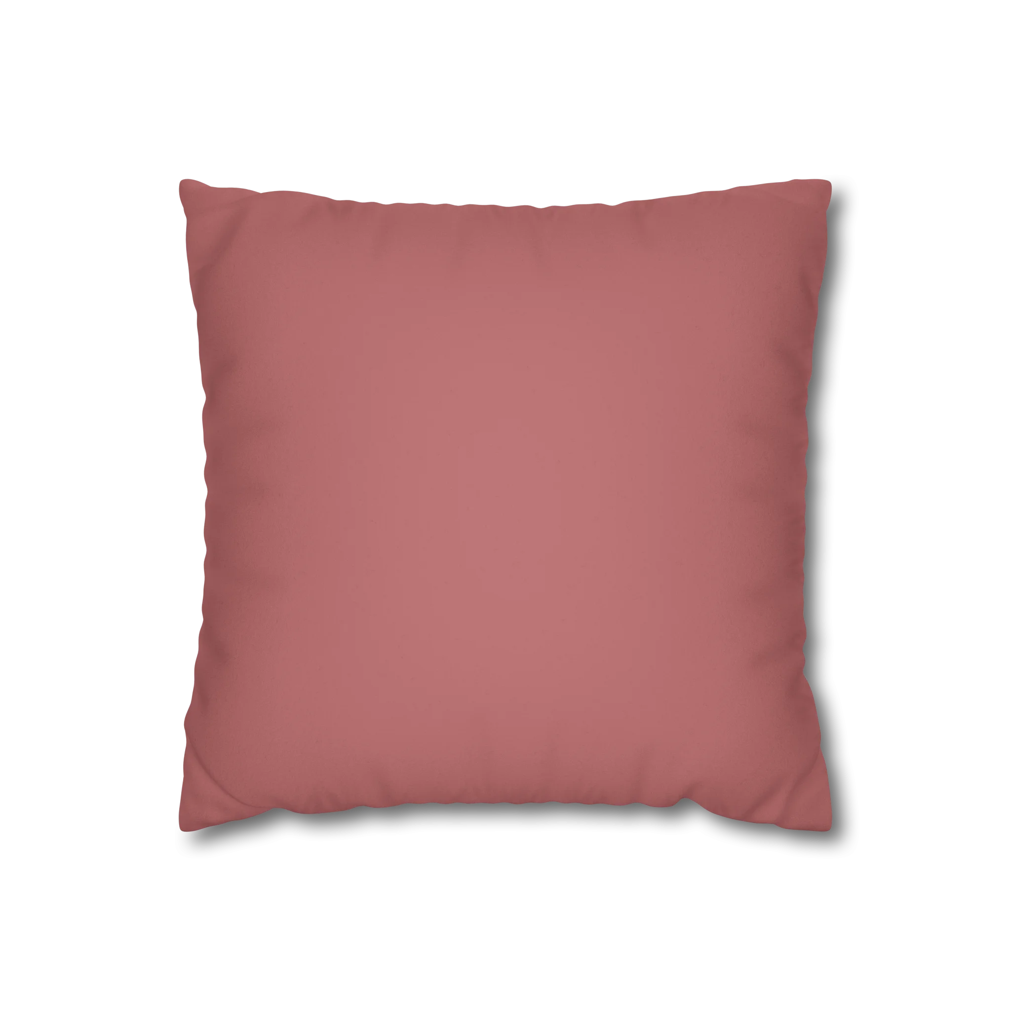 Adore Pink faux suede pillow case, front view.