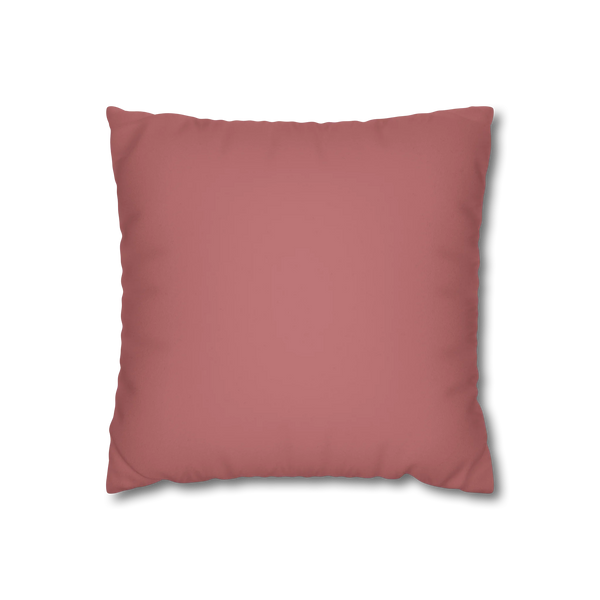 Adore Pink faux suede pillowcase, front view.