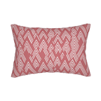 Adore pink ikat lumbar accent pillow, back view.