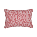 Adore pink ikat lumbar accent pillow, front view.