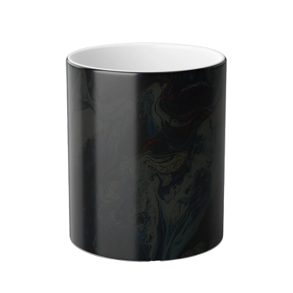 A ‘cold cup’ preview of the ‘Afrostar” acrylic pour color changing cup that shows black when cold, with a white interior.