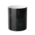 A ‘cold cup’ preview of the ‘Afrostar” acrylic pour color changing cup that shows black when cold, with a white interior.