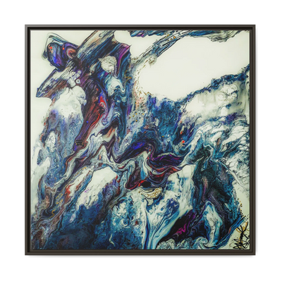 "Afrostar" Hand-Poured Framed Abstract