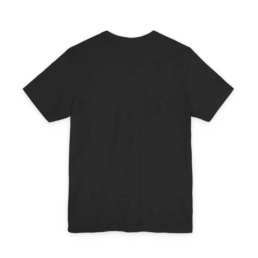 Black Heather FREEBRD crew neck tee, clean back view, lightweight cotton.