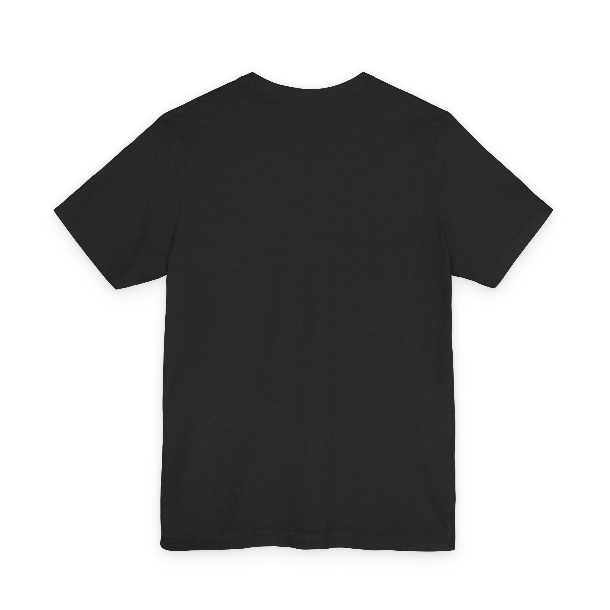 Black Heather FREEBRD crew neck tee, clean back view, lightweight cotton.