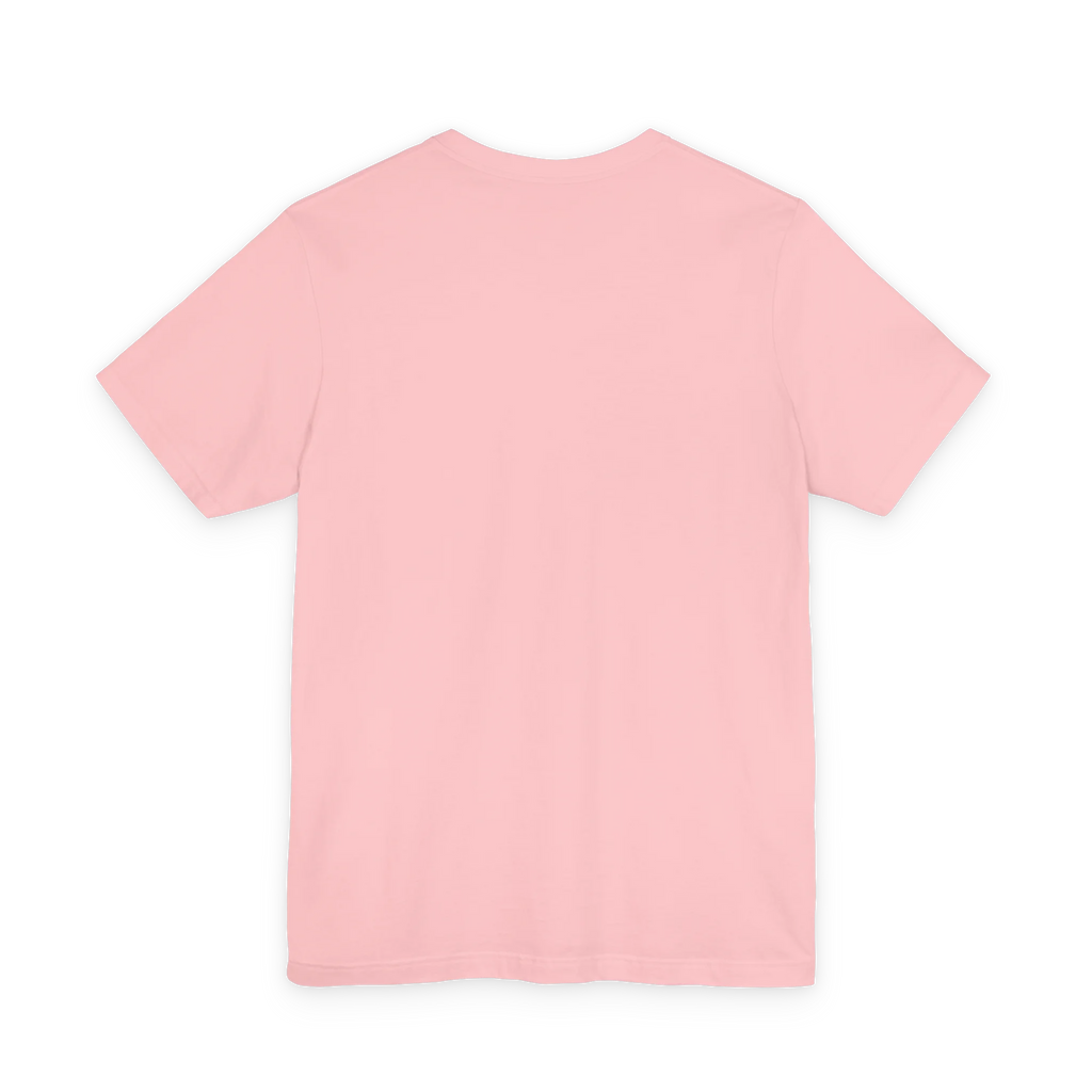 Pink FREEBRD crew neck tee, clean back view, lightweight cotton.
