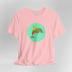 Pink Ali Dolphin Circle Tee, crew neck, ghost mannequin, front.