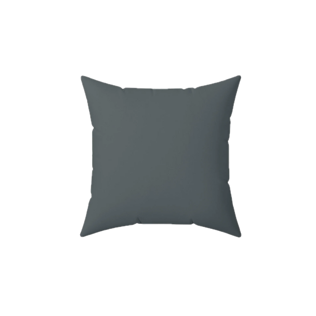 Anchor grey faux suede throw pillow, back view.