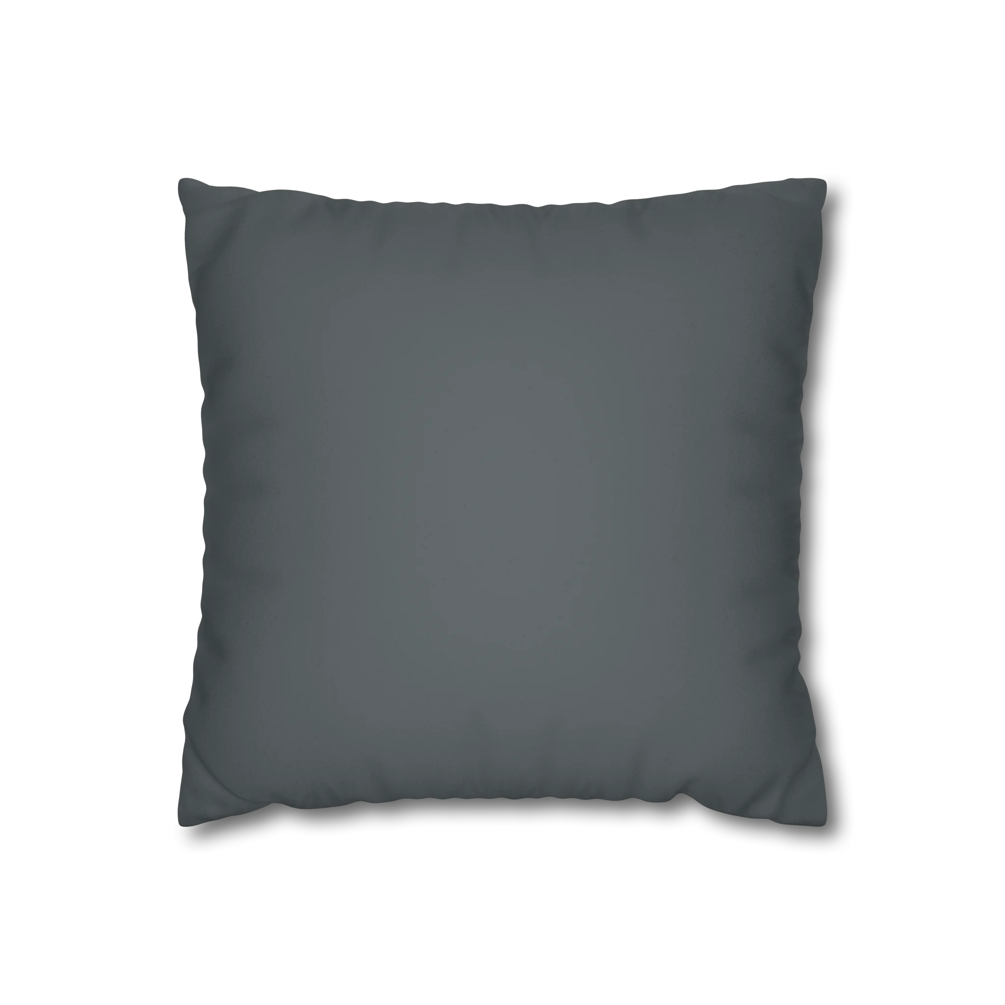 Anchor Grey faux suede pillow case, back view.