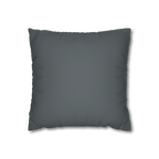 Anchor Grey faux suede pillowcase, front view.