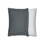 Anchor Grey faux suede pillowcase, open view.