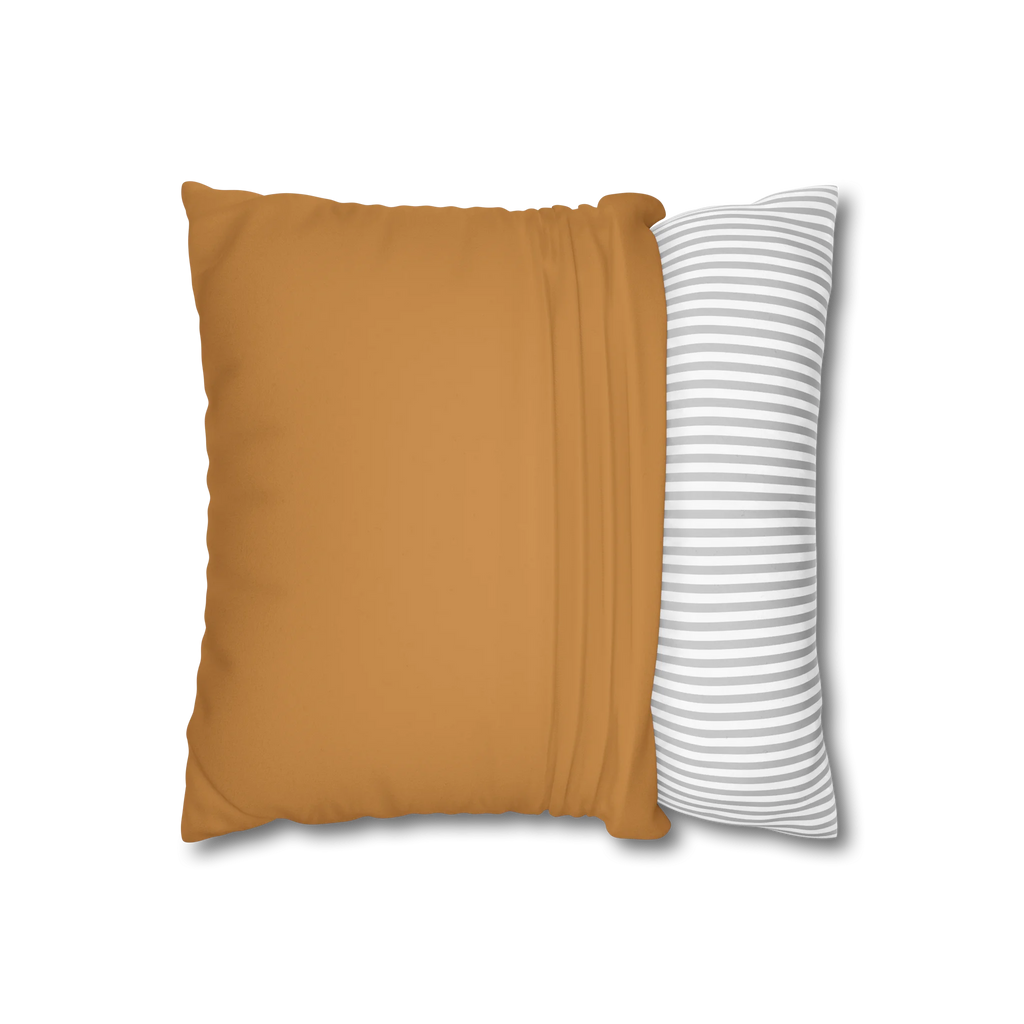 Apple Cider faux suede pillow case, open view.