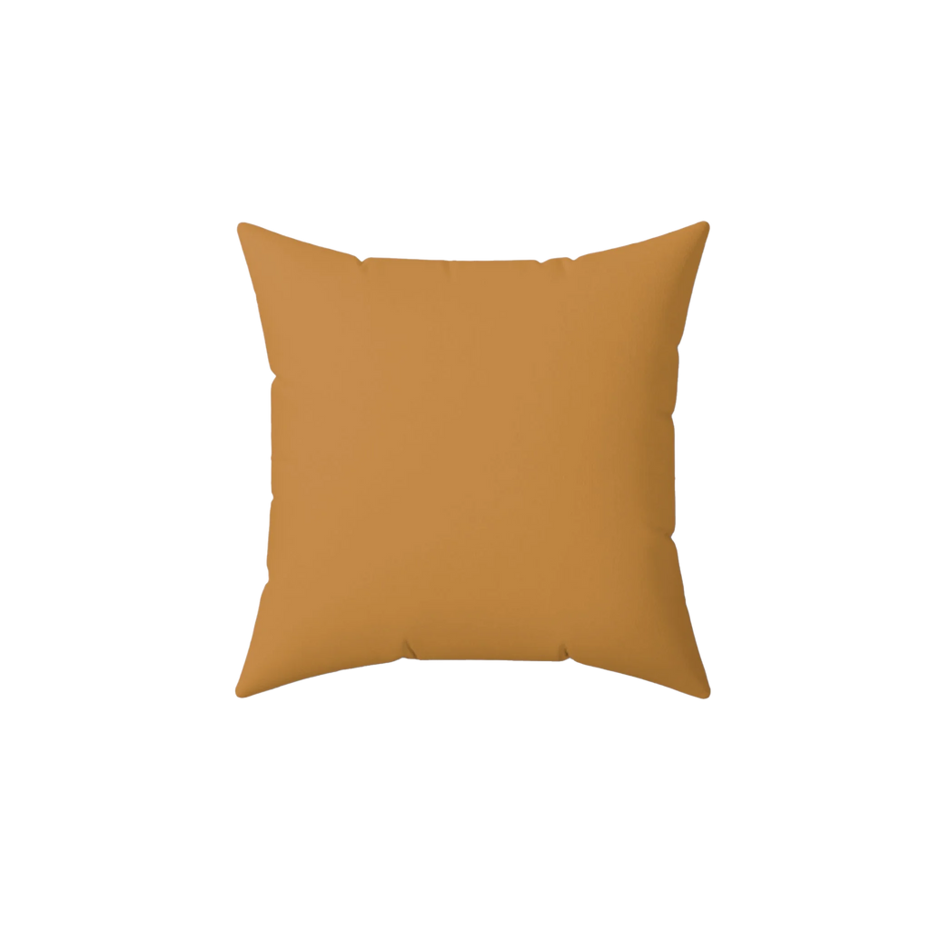 Apple cider faux suede throw pillow, front view.