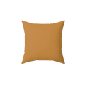 Apple cider faux suede throw pillow, front view.