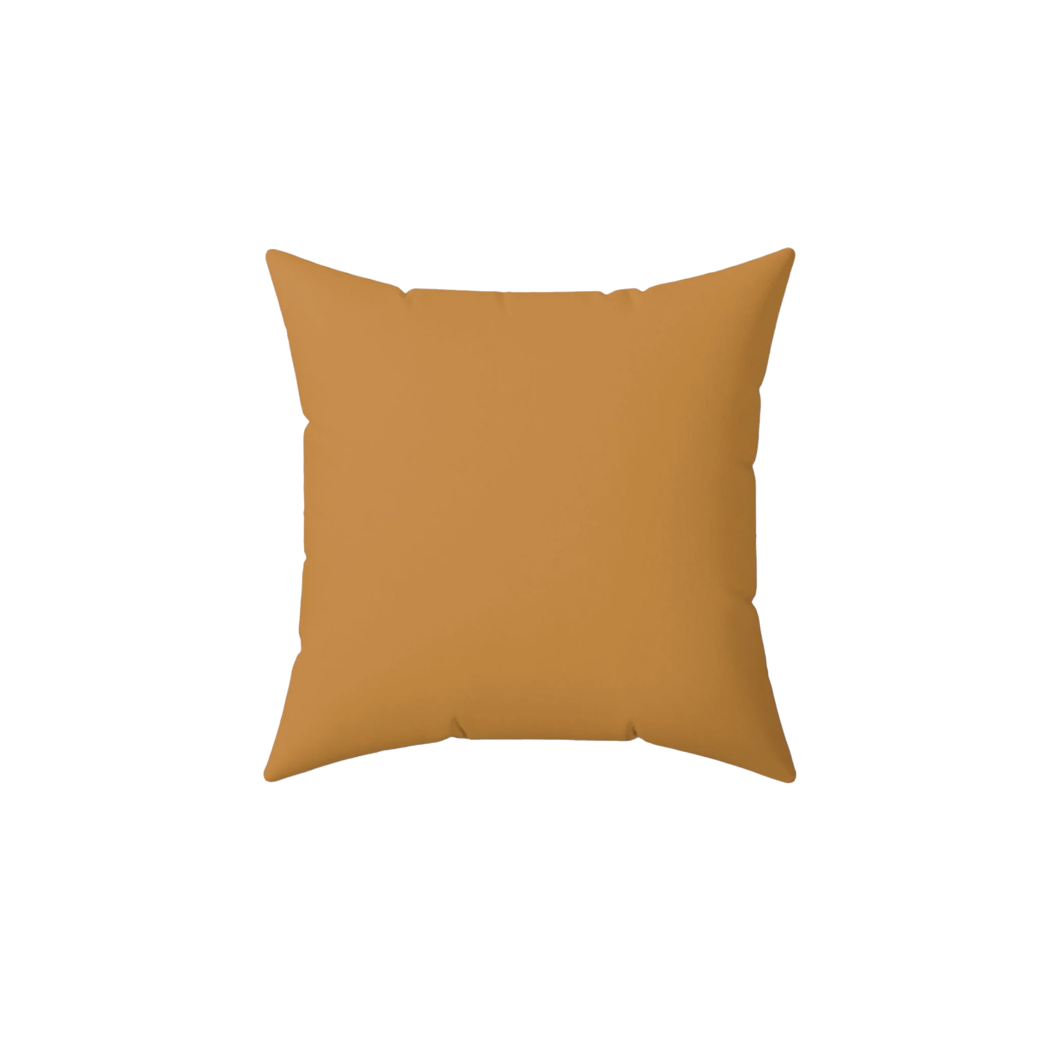Apple cider faux suede throw pillow, front view.