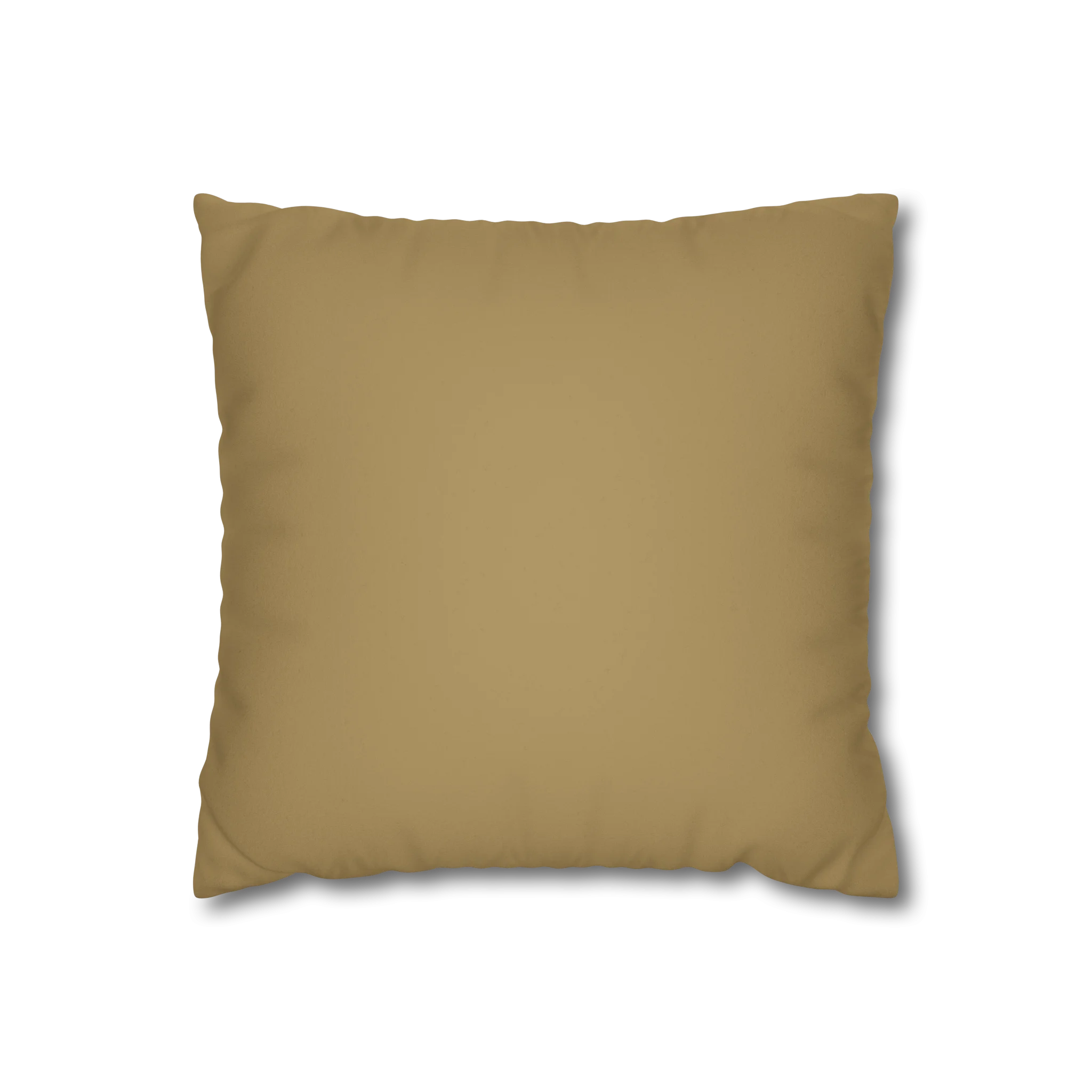 Ash Mustard faux suede pillow case, front view.
