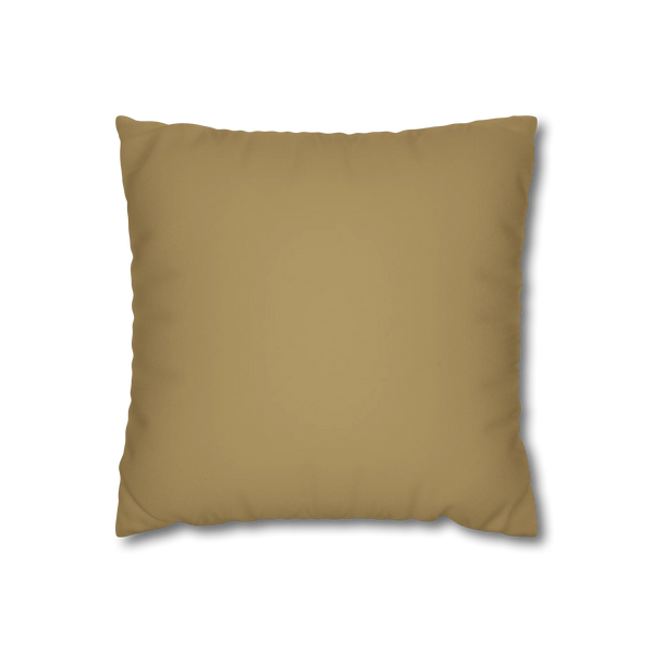 Ash Mustard faux suede pillow case, front view.