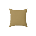 Ash mustard faux suede throw pillow, front view.