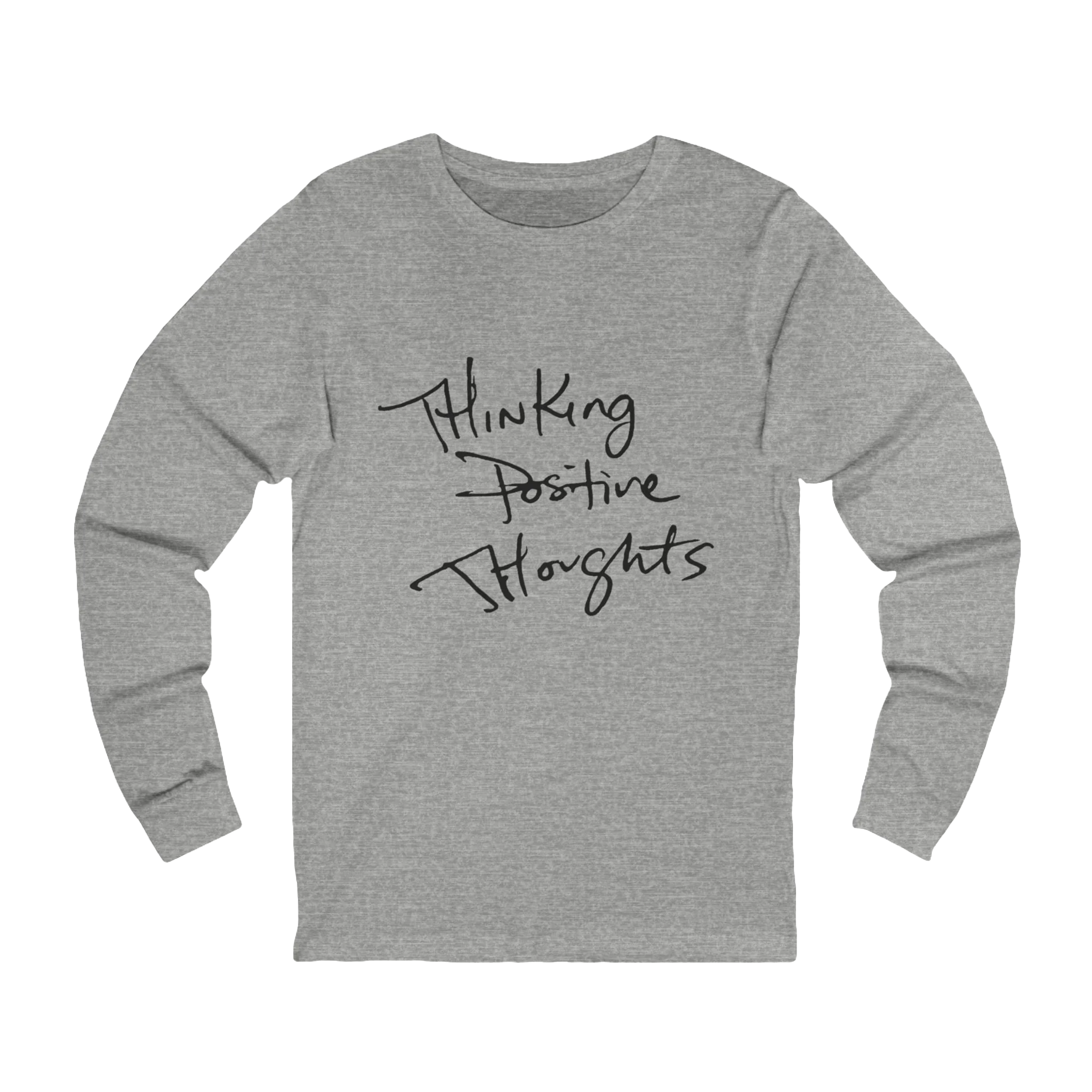 Athletic Heather Bella Thinking Positive Thoughts long sleeve tee.