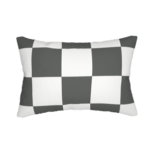 Atomic Grey Checkered Lumbar Pillow