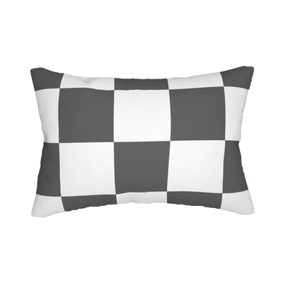 Atomic Grey Checkered Lumbar Pillow