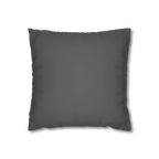 Atomic Grey faux suede pillow case, back view.