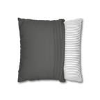 Atomic Grey faux suede pillow case, open view.