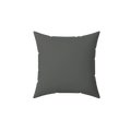 Atomic grey faux suede throw pillow, front view.