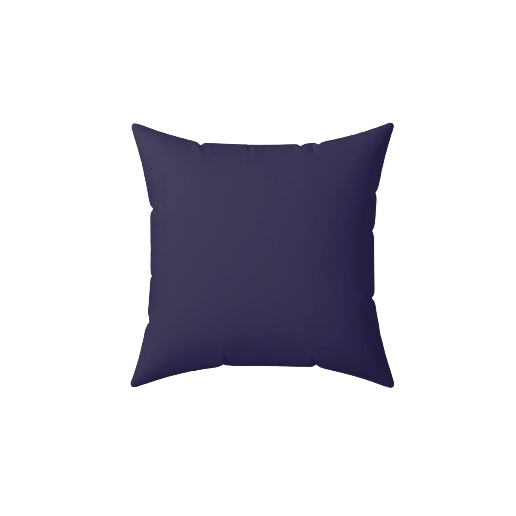 Authentic navy faux suede throw pillow, front view.
