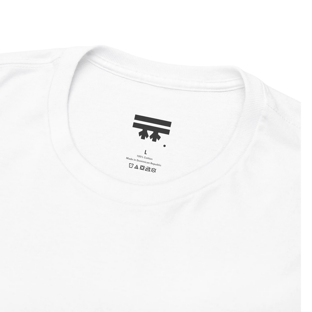 Be You rainbow script essential t-shirt, royal blue, inner neck tag detail, 100% cotton, FREEBRD Pride Gear.