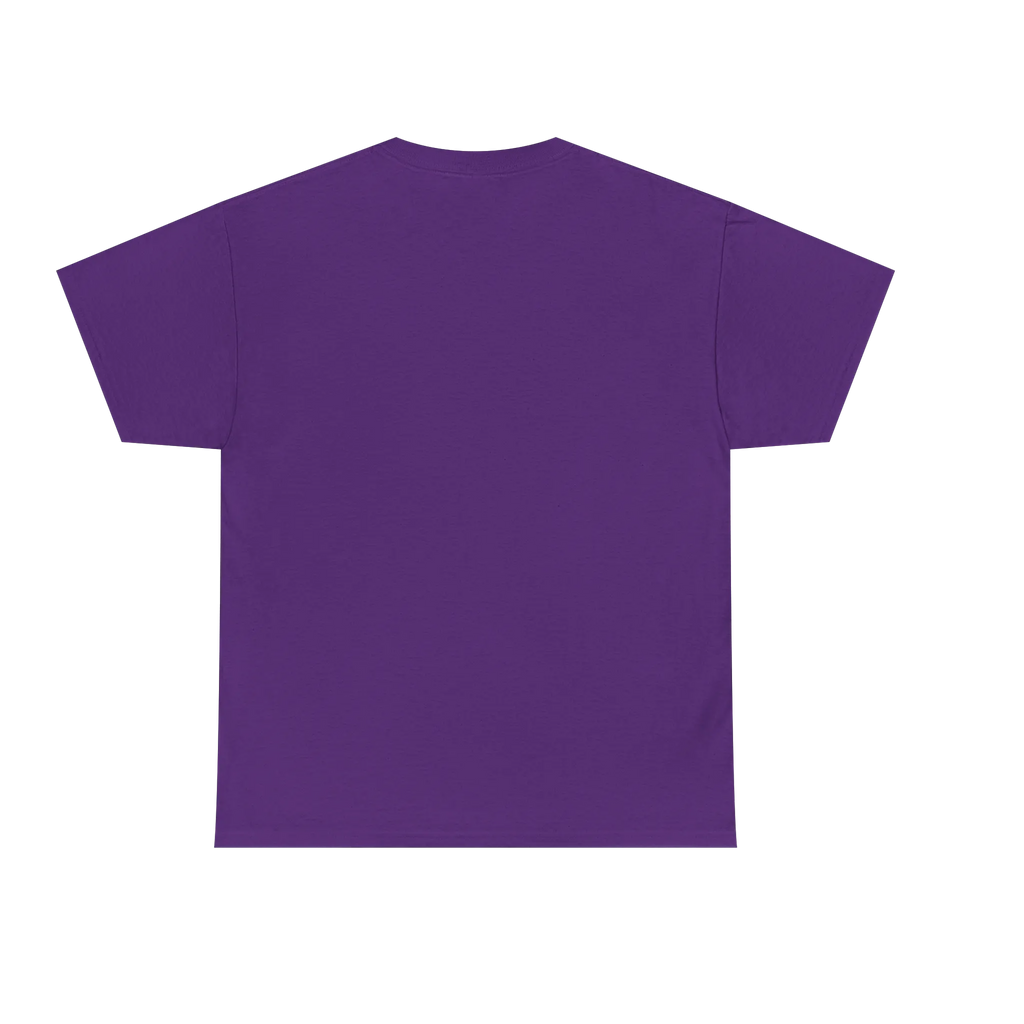 Be You rainbow script essential t-shirt, purple, clean back view, FREEBRD Pride Gear.