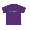 Be You rainbow script essential t-shirt, purple, rainbow Be You heart graphic, front view, FREEBRD Pride Gear