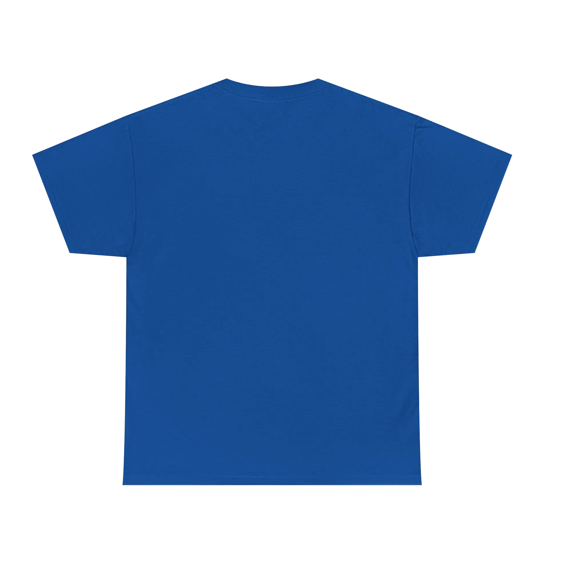 Be You rainbow script essential t-shirt, royal blue, clean back view, FREEBRD Pride Gear.