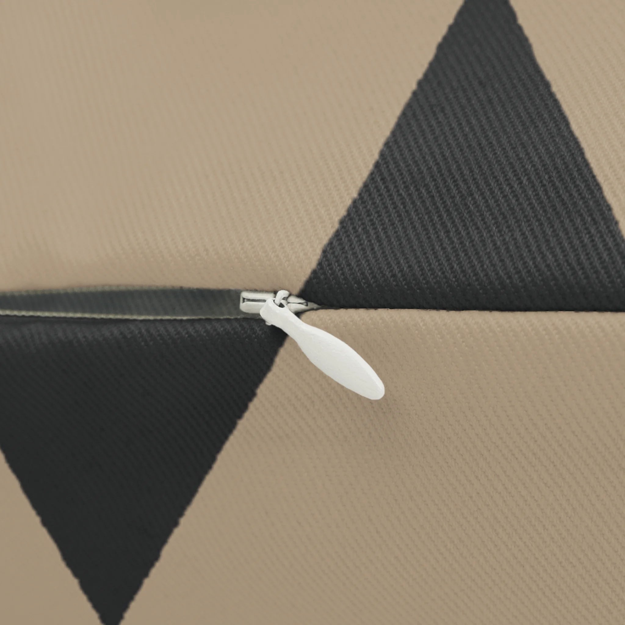 Beige Black Triangle Lumbar Pillow