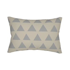 Beige Stardust Grey Triangle Lumbar Pillow