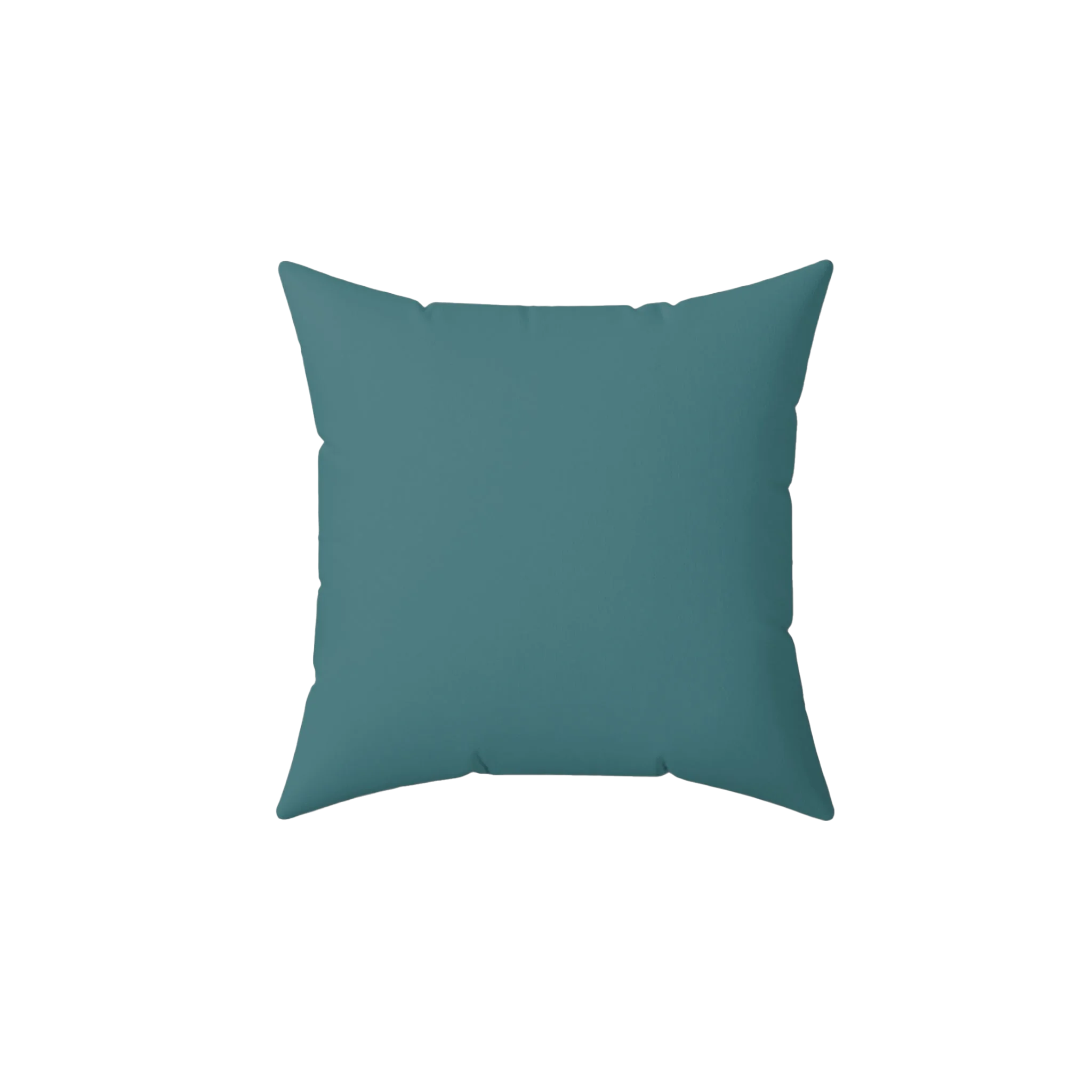 Bismark teal faux suede throw pillow, back view.