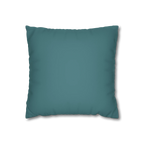 Bismark teal faux suede pillow case, front view.
