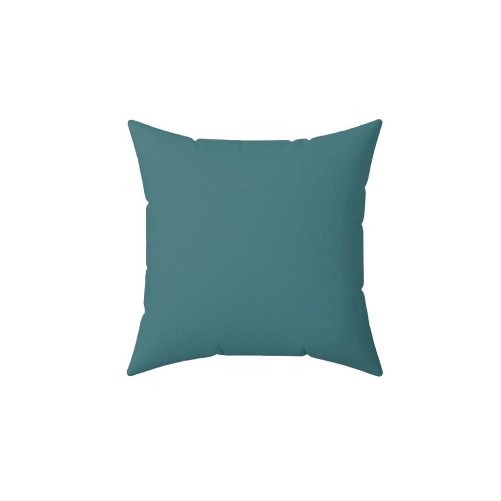 Bismark teal faux suede throw pillow, front view.