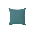 Bismark teal faux suede throw pillow, front view.