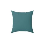 Bismark teal faux suede throw pillow, front view.