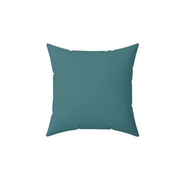 Bismark teal faux suede throw pillow, front view.