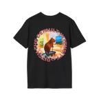 A black t-shirt featuring a capybara on a treadmill graphic with red Ditch The Default Intensity circular text on the back.