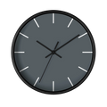 Anchor grey slate silent wall clock, black base, black hands, white markers, 10 inch, front view.