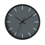 Anchor grey slate silent wall clock, black base, black hands, white markers, 10 inch, front view.