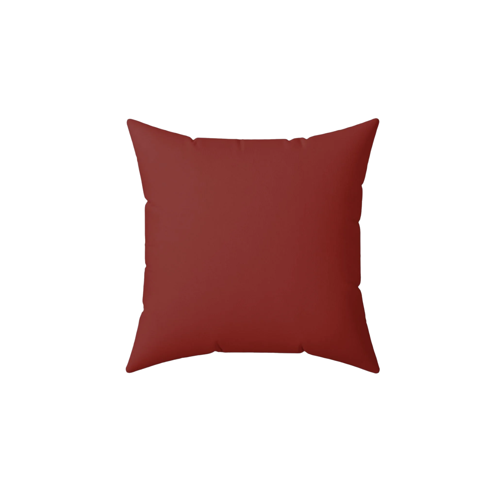 Bloodstone red faux suede throw pillow, front view.