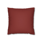 Bloodstone Red faux suede pillow case, front view.