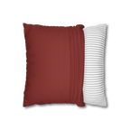 Bloodstone Red faux suede pillow case, open view.