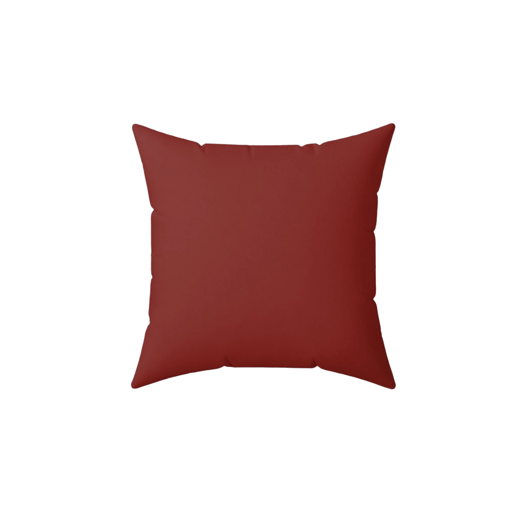 Bloodstone red faux suede throw pillow, front view.