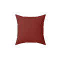 Bloodstone red faux suede throw pillow, front view.