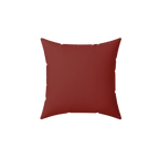 Bloodstone red faux suede throw pillow, front view.